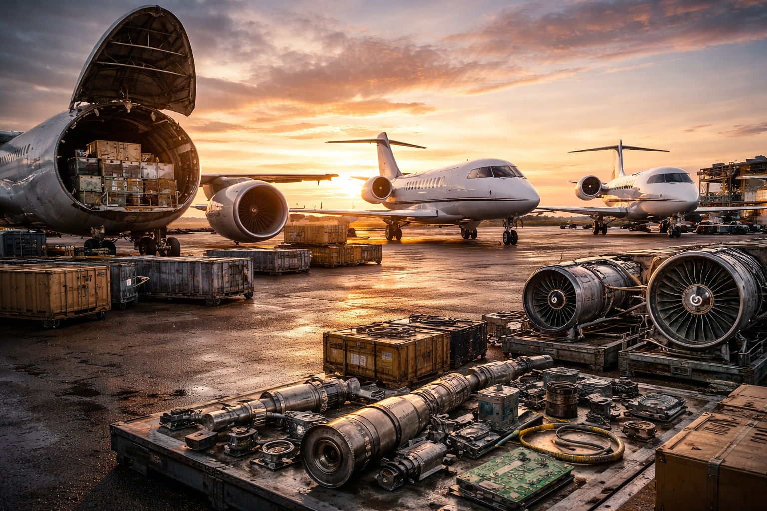 Aircraft in hangar